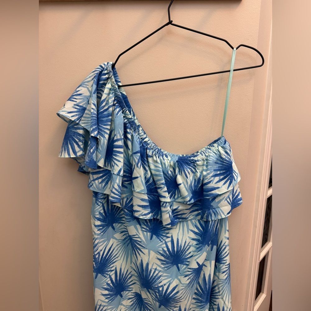 Vineyard Vines Electric Palm One Shoulder High-Low Maxi Dress 6 - Picture 6 of 9